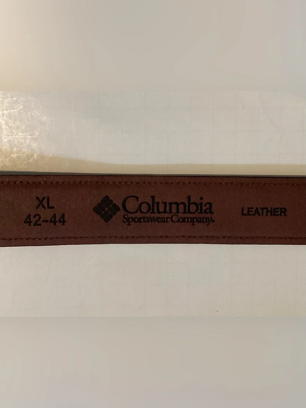 Men's Columbia brown dark leather belt classic business casual size XL 42-44